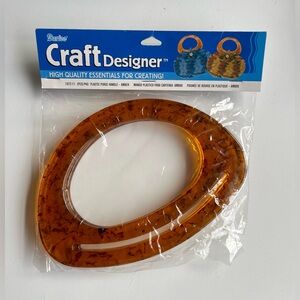 Craft Designer Plastic Purse Handle Set of 2 Amber/Tortoiseshell New for Crafts